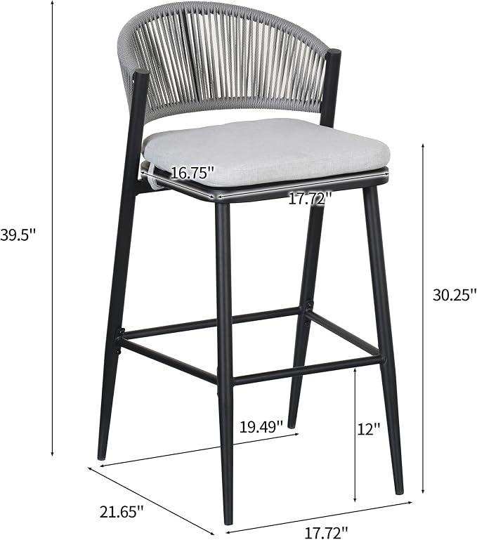 Christopher Knight Home Hearth 30.25" H Patio Barstools Set of 2, Woven Wicker - Image 2