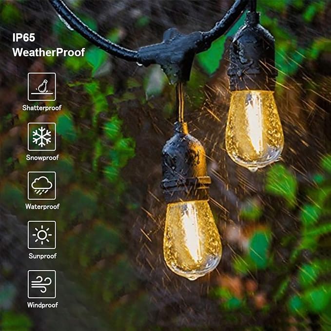 Svater Outdoor Led String Lights 50FT, Patio Lights - Image 7
