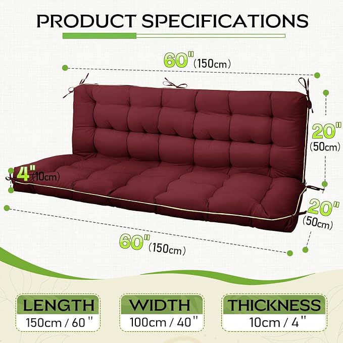 AS AWESLING 60×40 INCH Oxford Fabric Swing Cushions - Image 7