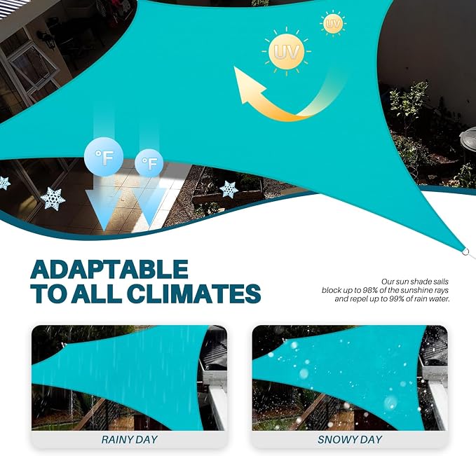 Coarbor 18'x23' Waterproof Sun Shade Sail Rectangle Canopy Shade Cover - Image 3