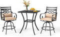 PHI VILLA 3 Pieces Patio Bar Set, Outdoor Bar Table and Chairs Set, Strong and by PHIVILLAThepioneerofcomfortablehouseholdsupplies