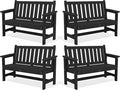 SERWALL Outdoor Bench, HDPE Outdoor Benches Weatherproof, 2-Person Garden Bench by SERWALL