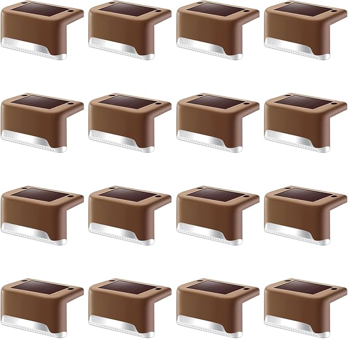 DenicMic Solar Deck Lights Outdoor 16 Pack Step Solar Lights Waterproof - Image 8