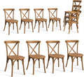 VINGLI Plastic Outdoor Dining Chairs Set of 8, Stackable Patio Dining Chairs by VINGLI