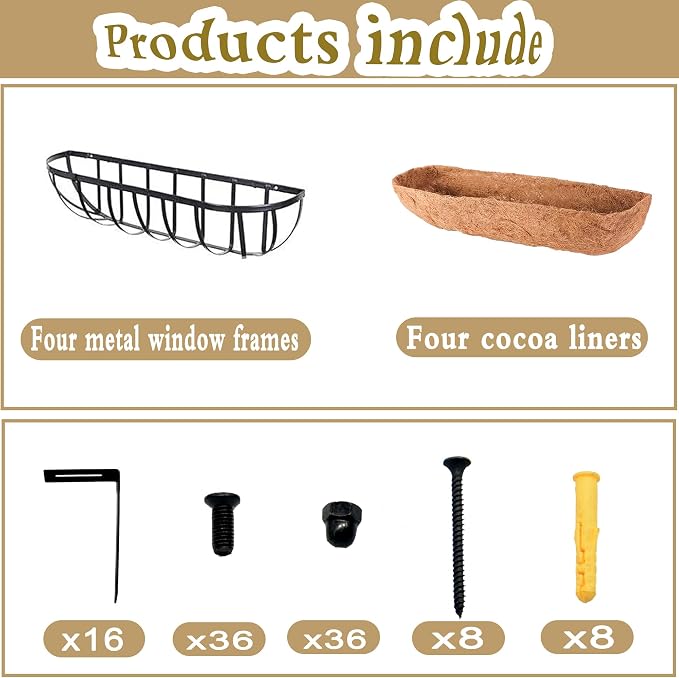 4pack 36-inch Window Sill Window Railing Planters - Image 4
