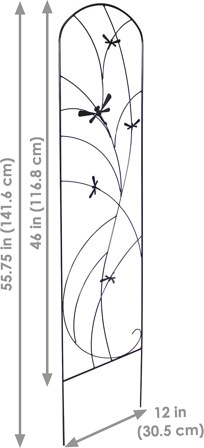 Sunnydaze 56-Inch Dragonfly Delight Outdoor Plant Trellis - Image 3