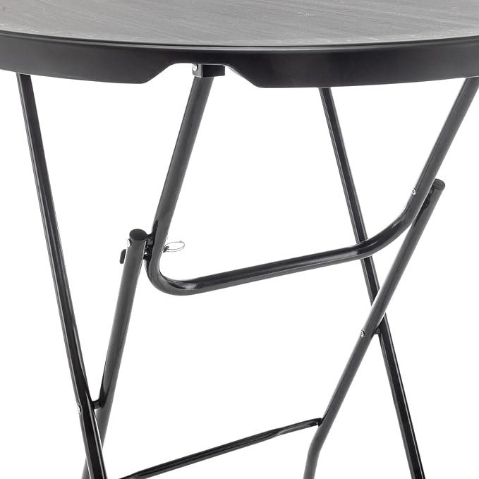 BTEXPERT Black 2.63 Foot Round Plastic Bar Height Folding Table Commercial - Image 4