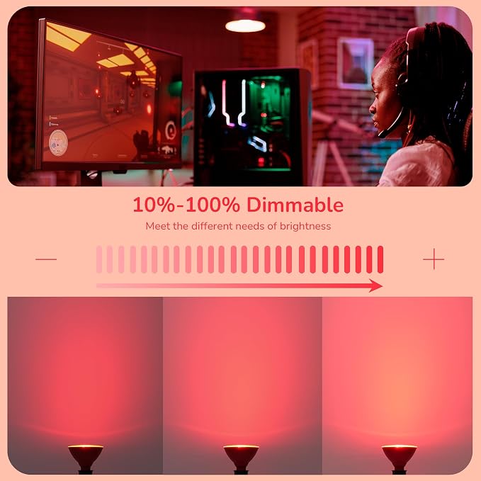EDISHINE PAR38 Red LED Flood Light Bulbs Outdoor, Dimmable LED Light Bulb - Image 5