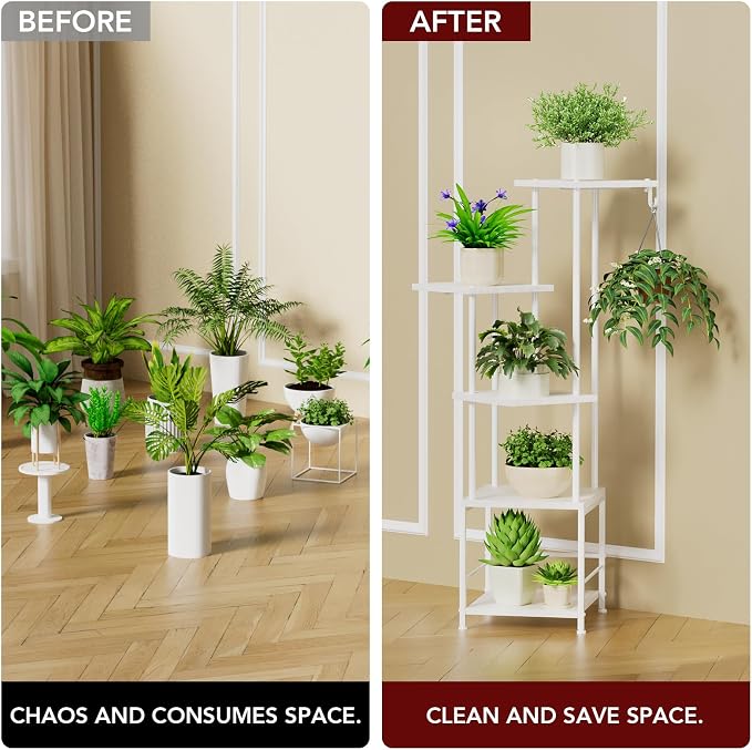 Plant Stand Indoor with Grow Light, 5-Tiered Tall Plant Stand Indoor, Metal - Image 5