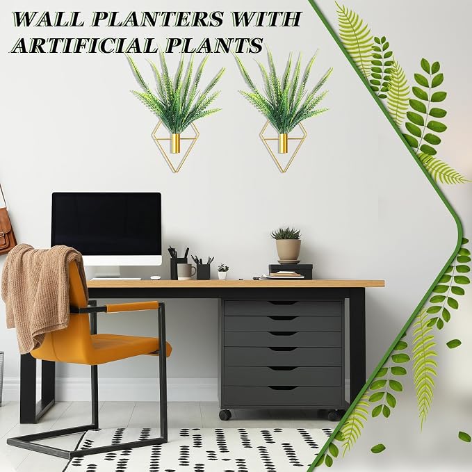 2 Pieces Gold Wall Decor Hanging Planters - Image 5
