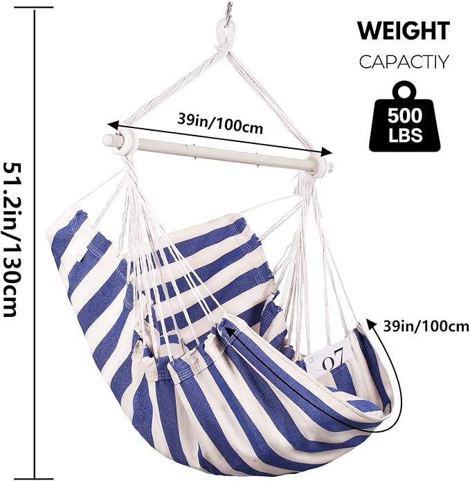 Hammock Chair Hanging Rope Swing, Topind Hanging Chair - Image 4