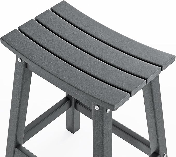 VINGLI 24 Inch Outdoor Bar Stools Set of 2, HDPE Weather Resistance Counter - Image 5