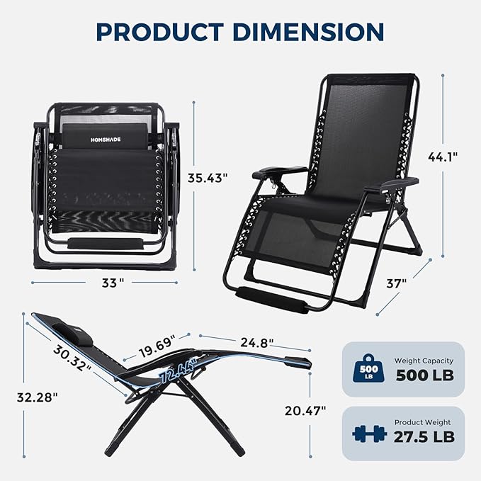 HOMSHADE XXL Zero Gravity Chair - Image 2