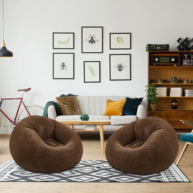 Realspring Inflatable Bean Bag Chairs Outdoor Blow up Camping Chairs Inflatable - Image 2