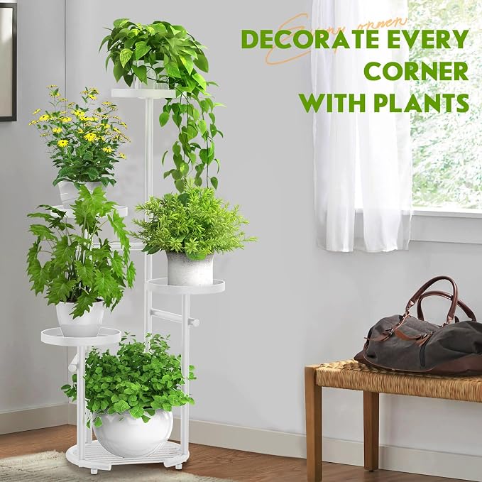 TOSKING 5 Tier Metal Plant Stand Indoor, Plant Shelf, Corner Shelf Flower Pot - Image 7