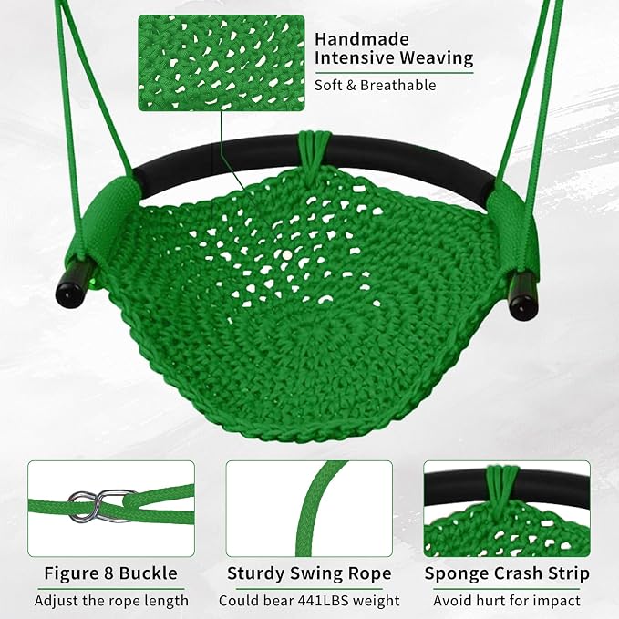 Hi-Na Tree Swing for Kids, Adjustable Toddler Rope Swing Seat - Image 4