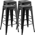 COSTWAY Bar Stools Set of 4, 30” Bar Height Metal Stools by COSTWAY