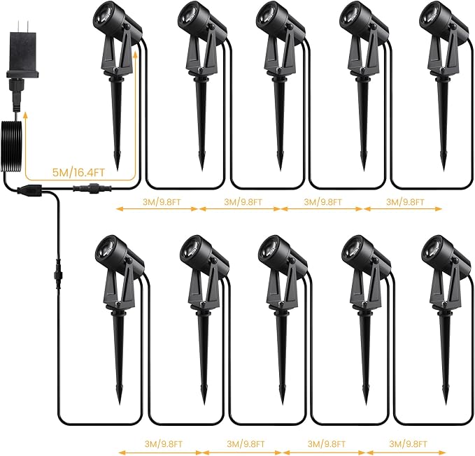 Low Voltage Landscape Lighting, 10 Pack Outdoor LED Landscape Spotlights - Image 3