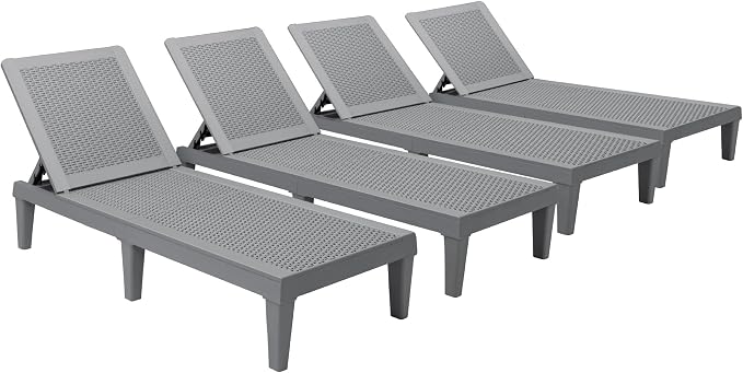 Devoko Outdoor Chaise Lounge Chair Set of 4 by DEVOKO