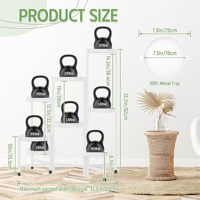 iDavosic.ly Plant Stand Indoor Outdoor, 8 Tier Corner Metal Flower Display - Image 2