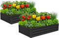 2 Pack 6x3x1FT Galvanized Raised Garden Bed Kit, Outdoor Metal Planter Box by Meberam