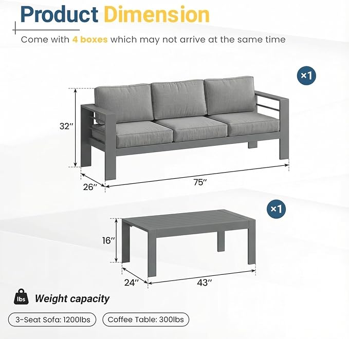 Solaste Aluminum Patio Furniture Set - Image 2