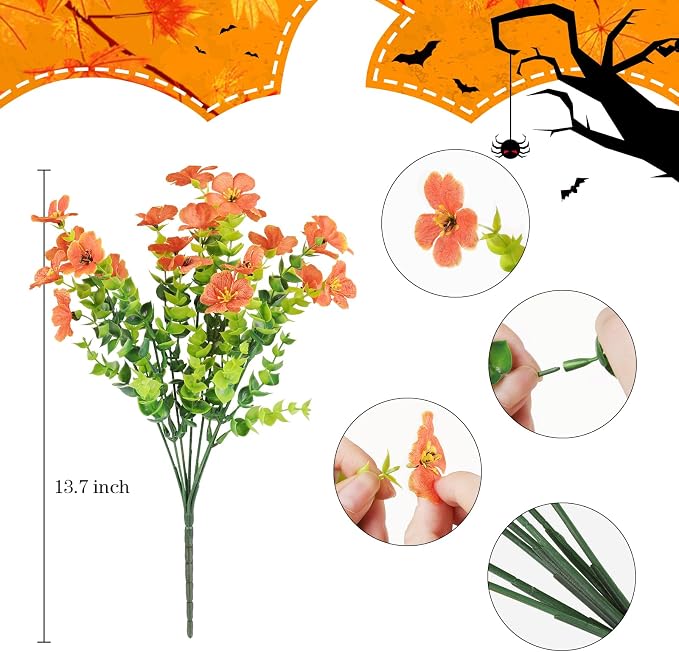 AGIRL 16 Bundles Artificial Fall Flowers Outdoor Indoor Decoration, No Fade - Image 2
