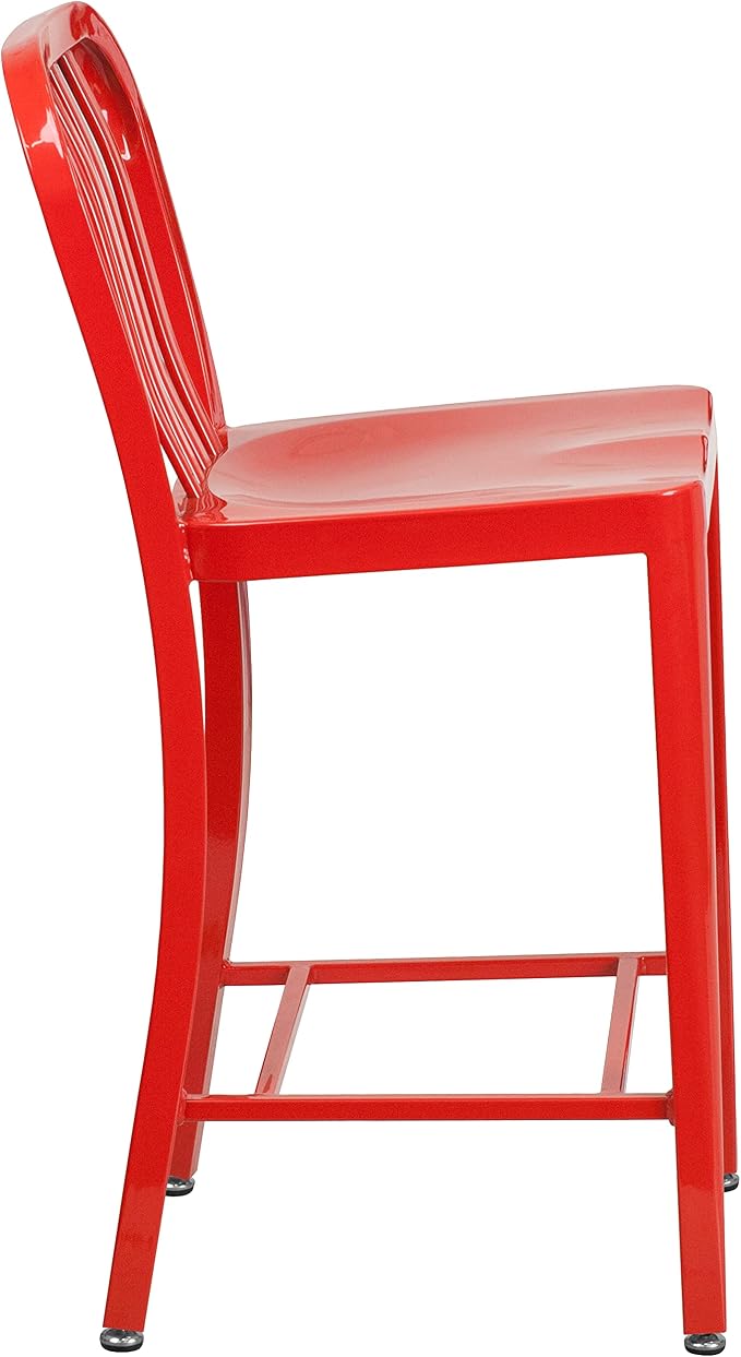 Flash Furniture Gael Commercial Grade 2 Pack 24" High Red Metal Indoor-Outdoor - Image 7