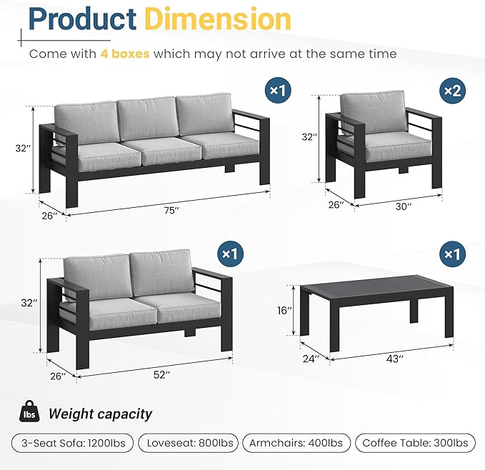 Solaste Aluminum Patio Furniture Set - Image 2