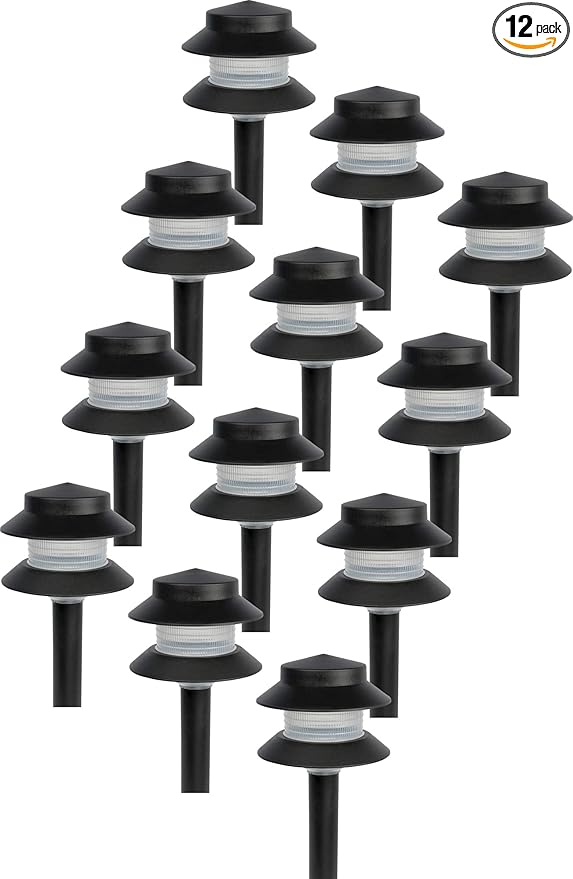 GreenLighting 35 Lumen Modern 2-Tier Low Voltage Path Light by GREENLIGHTING