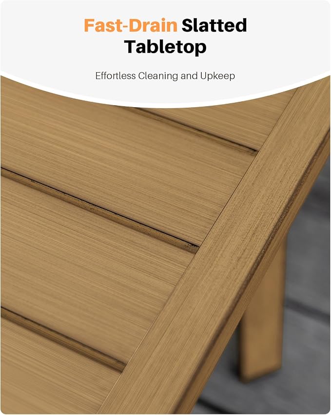 Patio Coffee Table, Never-Rust Aluminum Outdoor Coffee Table - Image 7