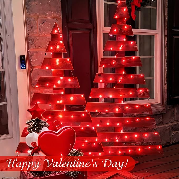 QITONG 4 Pack Solar Fairy Lights, Each 33ft 100 LED Red Christmas String Light - Image 7