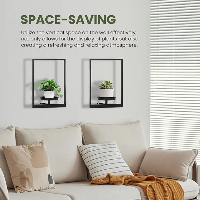 Wall Plant Holder Window Plant Shelves Set of 2, Wall Planters - Image 5