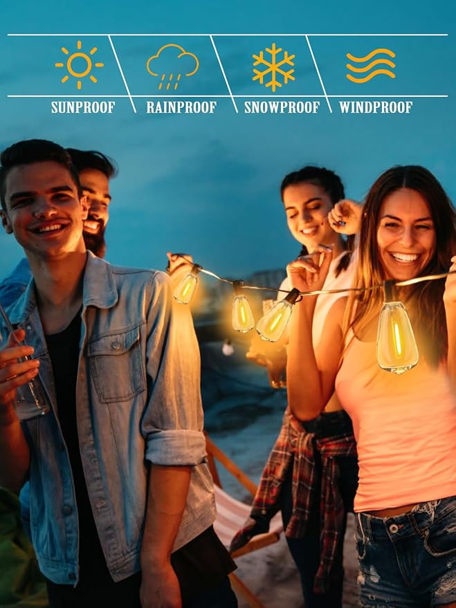 DAMAING String Lights for Outside 300FT shatterproof connectable Patio Lights - Image 2