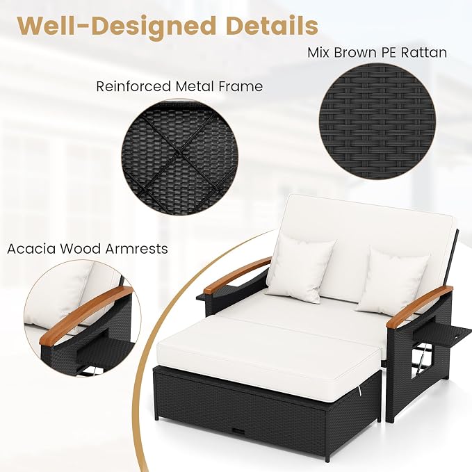 Tangkula Patio Rattan Daybed - Image 9