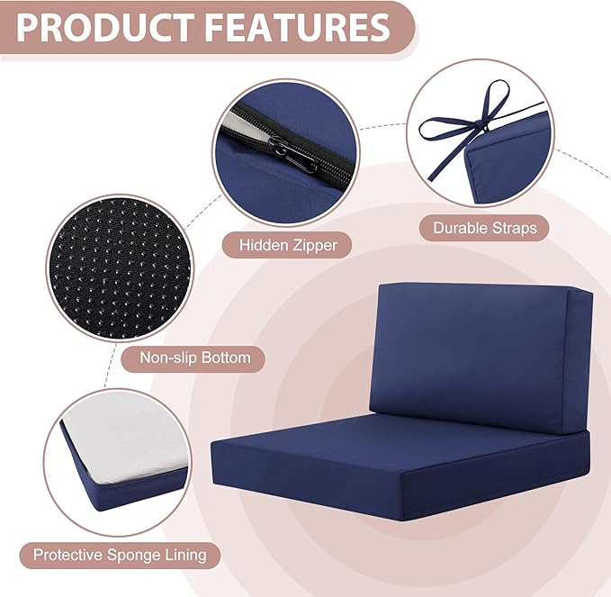 9-Piece Patio Furniture Cushions Set, Replacement Outdoor Cushions - Image 5