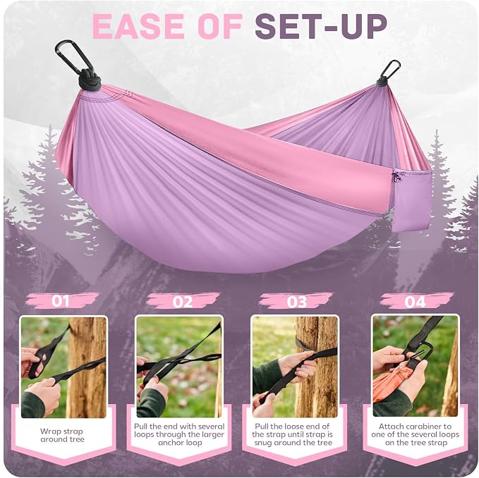 Camping Hammock Lightweight, Portable Hammocks Parachute Hammock - Image 4