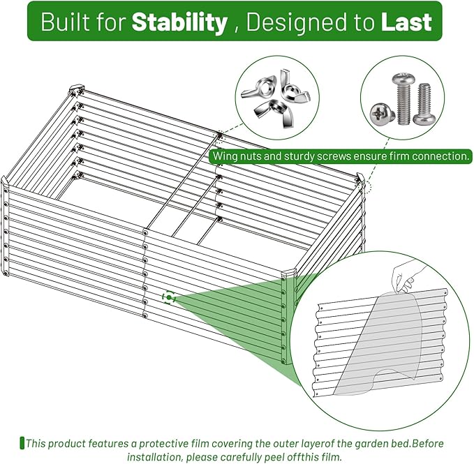 SnugNiture Galvanized Raised Garden Bed 6x3x2FT Outdoor Large Metal Planter Box - Image 5