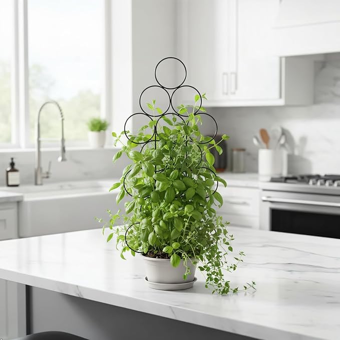 Plant Trellis for Climbing Plants Indoor Outdoor, Trlzey 3 Pack Stackable Metal - Image 7