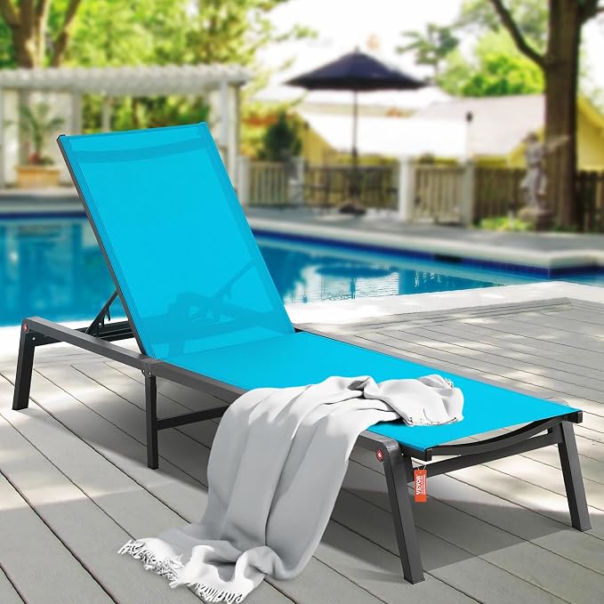 VEVOR Chaise Lounge Chairs Outdoor, Aluminum Patio Lounge Chairs - Image 2