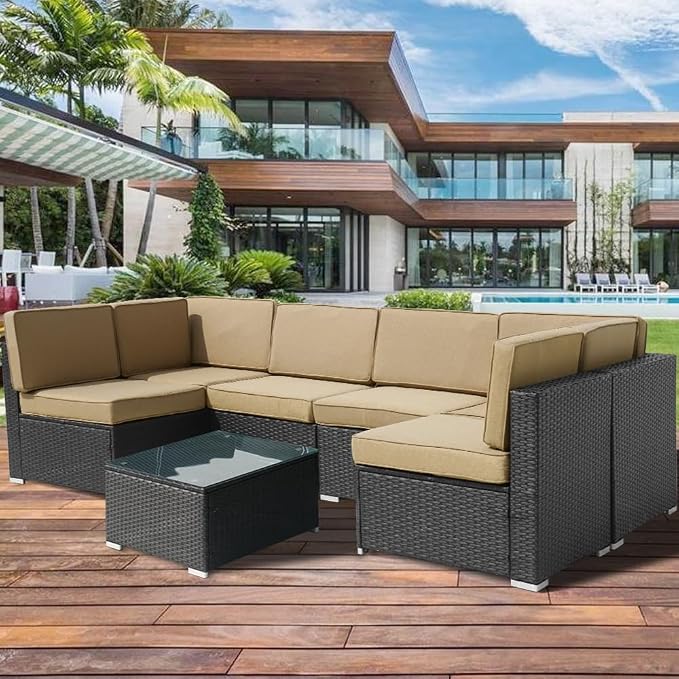 14Pcs Outdoor Cushion Covers Replacement Washable w/Zipper - Image 7