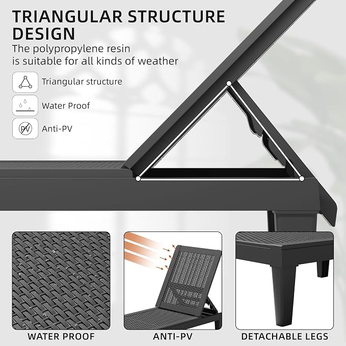 Greesum Outdoor Patio Chaise Chair - Image 6