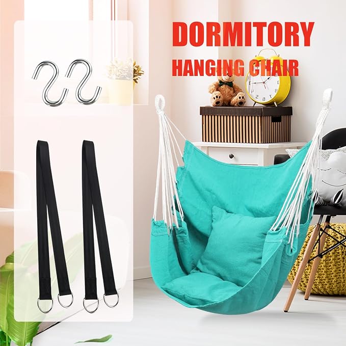 Hommtina Hammock Chair Hanging Rope Swing, Max 300 Lbs Hanging Chair - Image 7