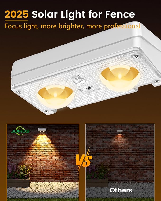 Solar Fence Lights Outdoor Waterproof, 80 Lumens Solar Lights - Image 4