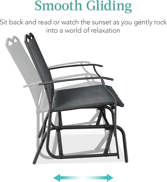 Best Choice Products 2-Person Outdoor Patio Swing Glider Steel Bench Loveseat - Image 4