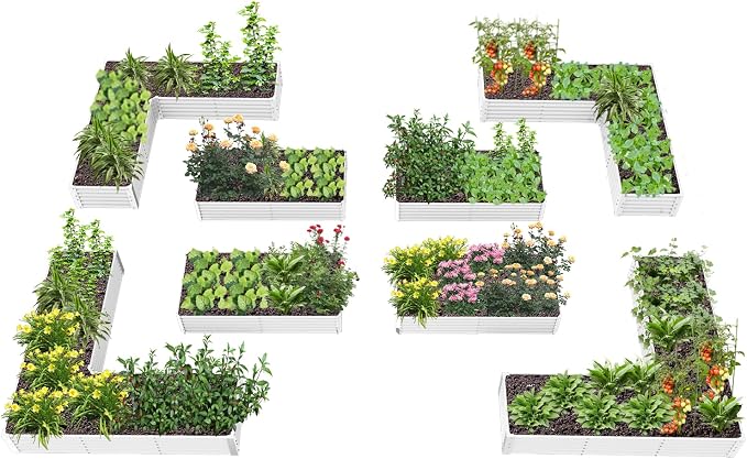 A ANLEOLIFE 8-Pack 8X4X1.5ft & 74x74x18 in Deep Root Galvanized Raised Garden by AAnleolife