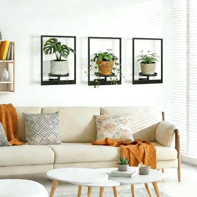 Wall Hanging Plant Stands Planter Shelves, Indoor Outdoor Window Plant Hanger - Image 7