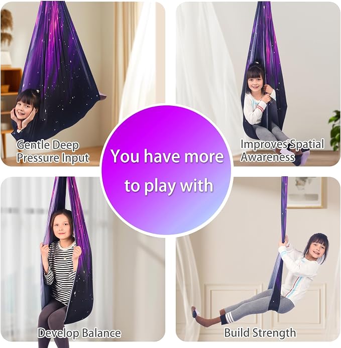 Sensory Swing for Kids Indoor and Outdoor Therapy Cuddle Swing Snuggle Hammock - Image 4