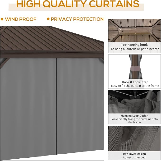 Outsunny 10' x 12' Hardtop Gazebo - Image 3