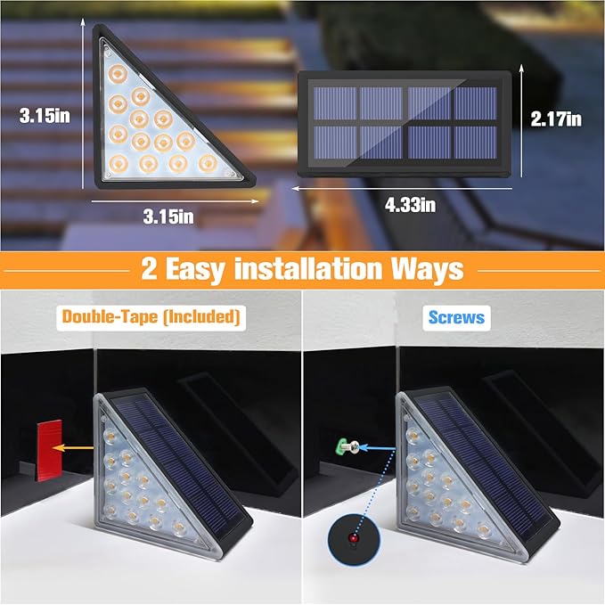 VOLISUN Solar Step Lights for Outside, Solar Stair Lights Outdoor Waterproof - Image 6